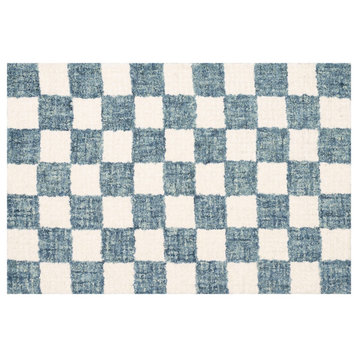 Savannah Checkerboard Indoor Area Rug Blue 2' x 3'