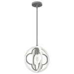 Hunter Fan Company - Gablecrest 1 Light Pendant, Painted Concrete - Victorian and European design influences come together for a breathtaking look. Featuring a beautiful quatrefoil design coupled with distressed finishes, the Gablecrest pendant light has a soft and authentic look perfect for French country style or farmhouse style spaces. For those who like all-in-one options, convert this pendant into a semi-flush mount light to meet your space's needs and keep a cohesive look.