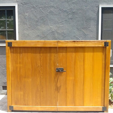 Contemporary Trash Enclosure with Bronze Latch