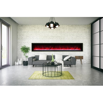 100" Basic clean-face electric built-in with glass, black steel surround