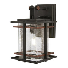 Hampton Bay 1 Light Black Dusk To Dawn Outdoor Wall Lantern Sconce Bpp1611 Blk The Home Depot