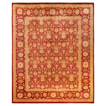 Eclectic, One-of-a-Kind Hand-Knotted Area Rug Red, 8'3"x10'1"
