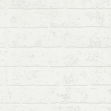Bridgers White Exposed Brick Wall Paintable Wallpaper Bolt