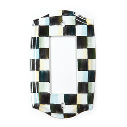 Courtly Check Switch Plate - Single Rocker | MacKenzie-Childs - Switch Plates And Outlet Covers
