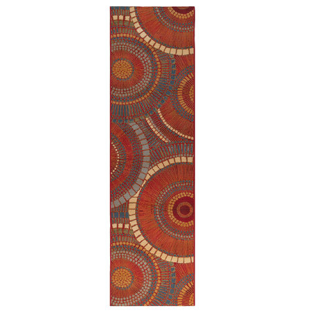 Marina Circles Indoor/Outdoor Rug, Saffron, 1'11"x7'6"