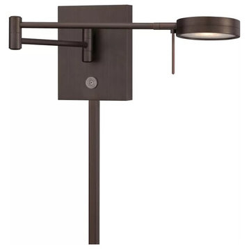 George'S Reading Room 1 Light LED Swing Arm Wall Lamp in Copper Bronze Patina
