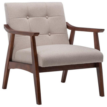 Take a Seat Natalie Accent Chair Sandy Beige Fabric/Espresso