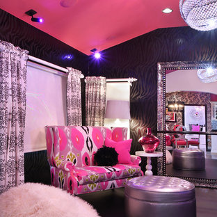 Foto på ett funkis vardagsrum