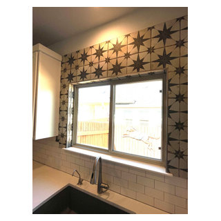 Kitchen Backsplash - Combined Window Accent Tile with 3 x 6 subway tile ...