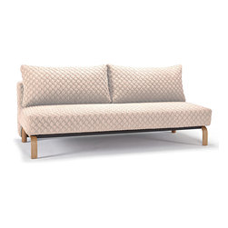 "Innovation" Sly Coz Sand Sofa Bed / Lacquered Oak Legs - Sofas