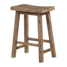 Raw - Renzo Saddle Stool, 24" - Bar Stools and Counter Stools