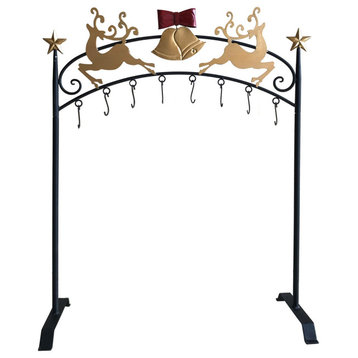42" Tall Classic Iron Christmas Stocking Holder Stand