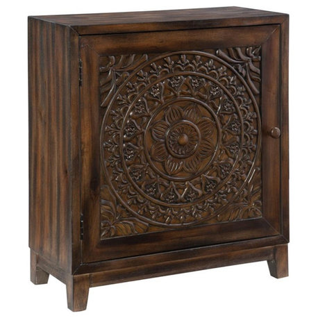 Linon Grace Wood Accent Cabinet in Dark Brown