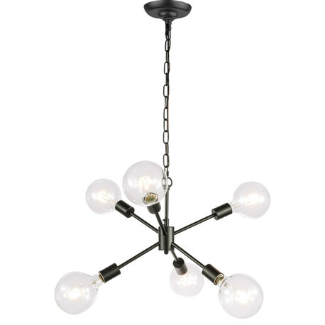 Nolan 6 Light Pendant in Black