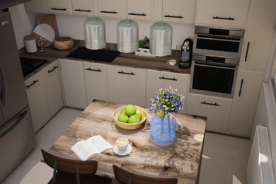 Trendy kitchen photo in Paris