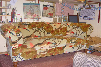 chesterfield sofa, designers guild fabric 'duck velvet'