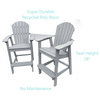 Phat Tommy Tall Adirondack Chairs Set of 2, Poly Outdoor Bar Stool Chairs, Grey