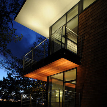 Contemporary Lakefront Shingle Style Vacation Home With Wraparound Decking