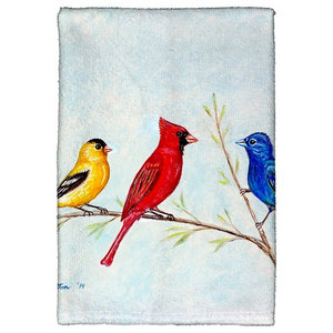 Betsy Drake Mockingbird Berries Kitchen Towel Contemporary Dish Towels By Zeckos