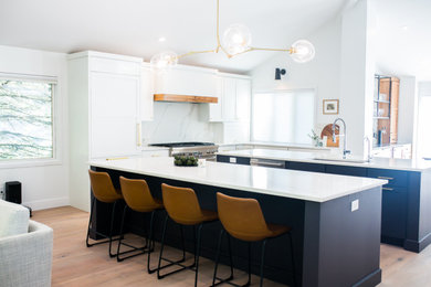 This is an example of a contemporary kitchen in Detroit.