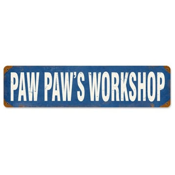 Paw Paw's Workshop Metal Sign