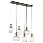 Kichler - Kichler Riviera 6-LT Linear Chandelier, Olde Bronze - This 6-LT Linear Chandelier from Kichler has a finish of Olde Bronze and fits in well with any Transitional style decor.