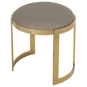 Gold Frame Orion Stool Faux Leather Sand