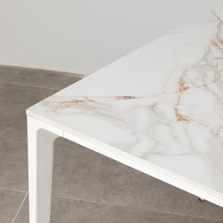 Minimalist Table &ndash; Innovation S - Calacatta Oro / White - Dining Tables