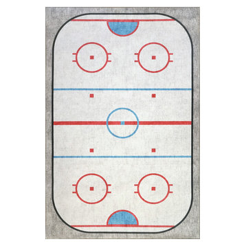 Kidz Hockey Area Rug, 5'x7'