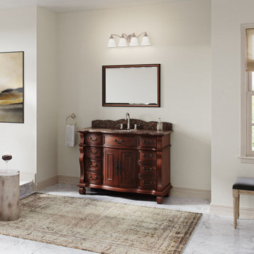 The Finley Bathroom Vanity, Single Sink, 50", Cherry, Freestanding