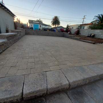 Rustic Retaining Wall and Pavers