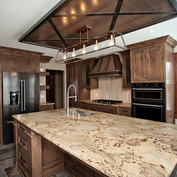 Rustic Industrial Kitchen with Large Island