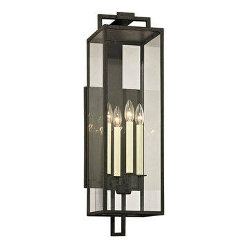 Beckham Outdoor Wall Sconce, Forged Iron Finish, 4-Light
