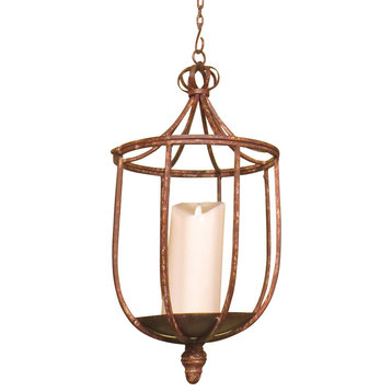 Colonial Hanging Cage Lantern, Candle Holder Flower Pot Indoor Outdoor