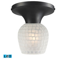 Celina 1-Light LED Semi Flush, Dark Rust and White