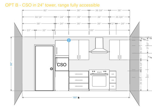 Kitchen Layout - Range, steam oven, island