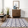 nuLOOM Lisanne Reversible Machine Washable Area Rug, Beige And Navy 4' x 6'