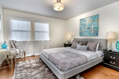 ボストンにある中くらいなコンテンポラリースタイルのおしゃれな寝室のインテリア