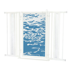 Fusion Gates - Fusion Gate with Healing Waters Design, White Pearl, 36"-52" - Baby Gates And Child Safety