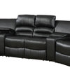 Benzara BM166731 Bonded Leather Motional Home Theater 5 Piece Sectional Black