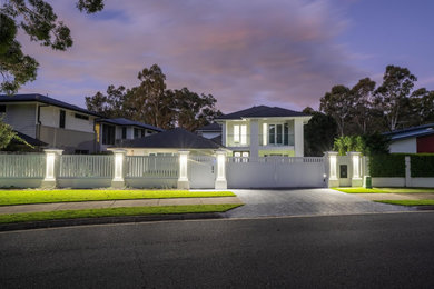 Design ideas for a contemporary exterior in Brisbane.