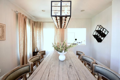 Design ideas for a transitional dining room in Orange County.