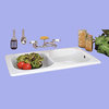 Kitchen Farmhouse Drop-In Counter Sink Porcelain Double Bowl Renovators Supply
