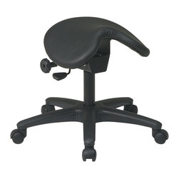 Pneumatic Drafting Chair Backless stool with Saddle Seat - Living Room Chairs