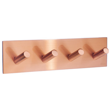 Kyra Square Quadruple Wall Hook, Brushed Copper
