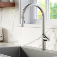 Karran KKF350 1-Handle Pull Down Dual Function Sprayer Faucet, Stainless Steel