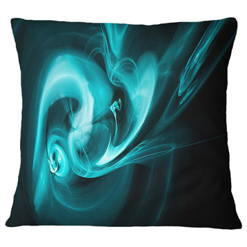 Blue Colored Smoke Pattern Abstract Throw Pillow, 16"x16"