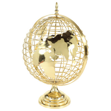 Gold Stainless Steel Glam Globe, 24x17x16