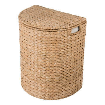 Sea Grass Half Moon Hamper/Laundry Basket With Removable Liner, Natural Color