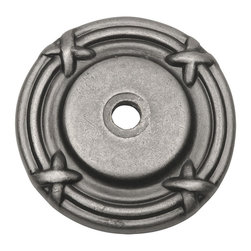 Cosmas - Cosmas 9468WN Weathered Nickel Cabinet Knob Backplate, Set of 5 - Cabinet And Drawer Knobs